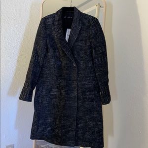 Zara Double Breasted Plaid Coat Sz. M
